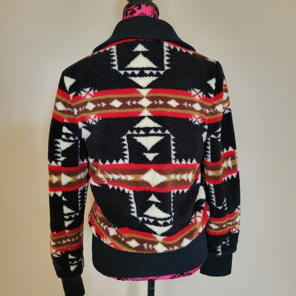 Pendleton Foxglove Fleece Bomber Jacket in Crossroads Black - Picture 4 of 7